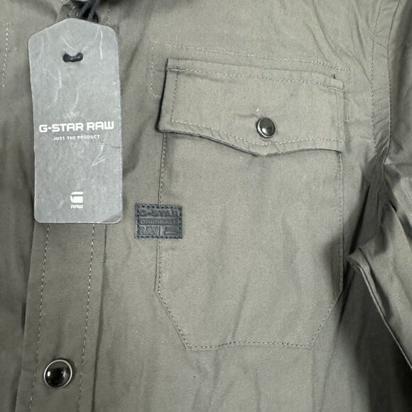 G Star Raw Mens Correct Landoh Slim Shirt XXS L/S Atton Stretch Poplin Carbide - Picture 5 of 13